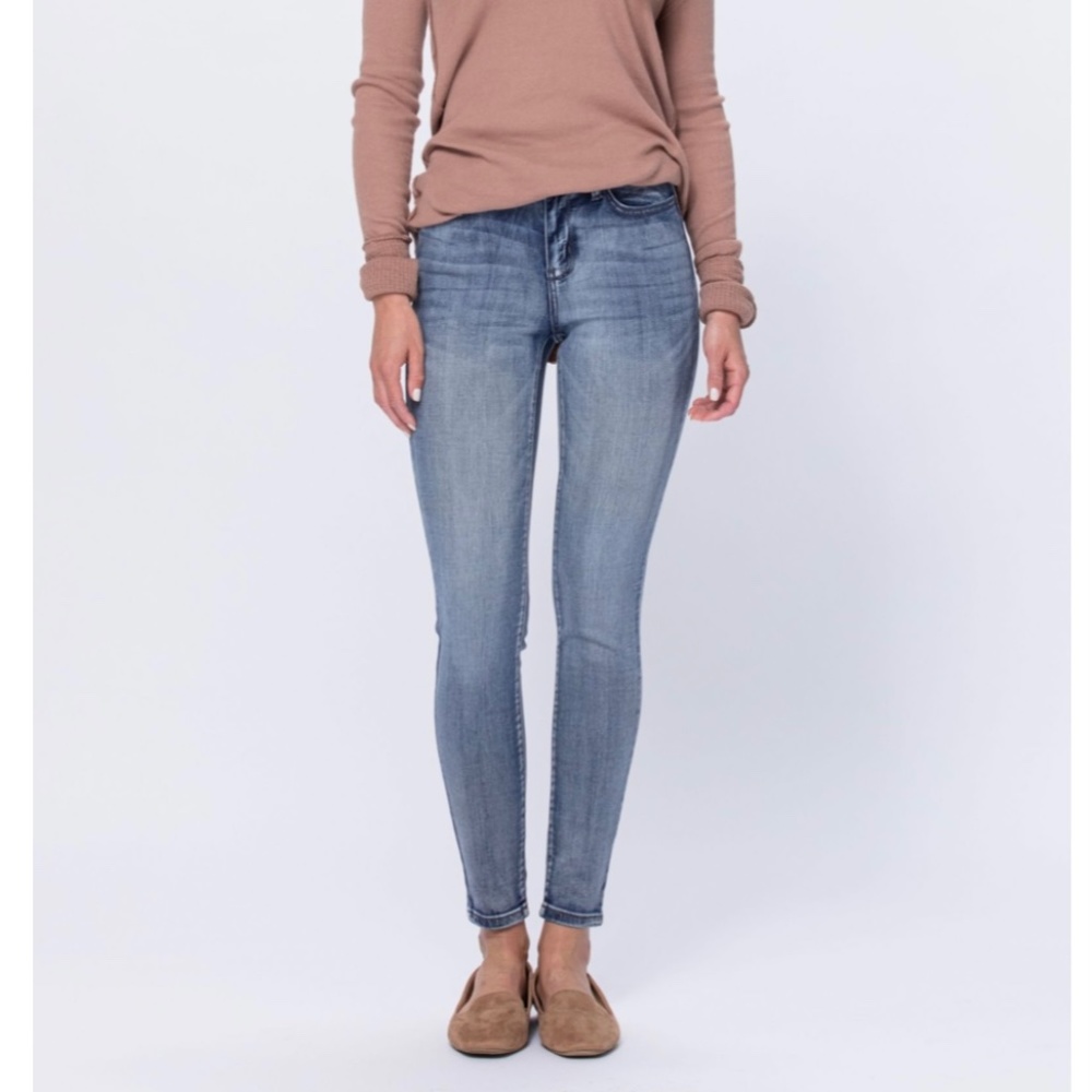 Judy Blue Plus Size High Rise Heavy Hand Sand Skinny Jeans